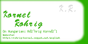 kornel rohrig business card